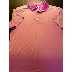 FootJoy FJ Golf Polo Shirt Mens Medium Pink‎ Performance DryJoy 1928 Embroidered